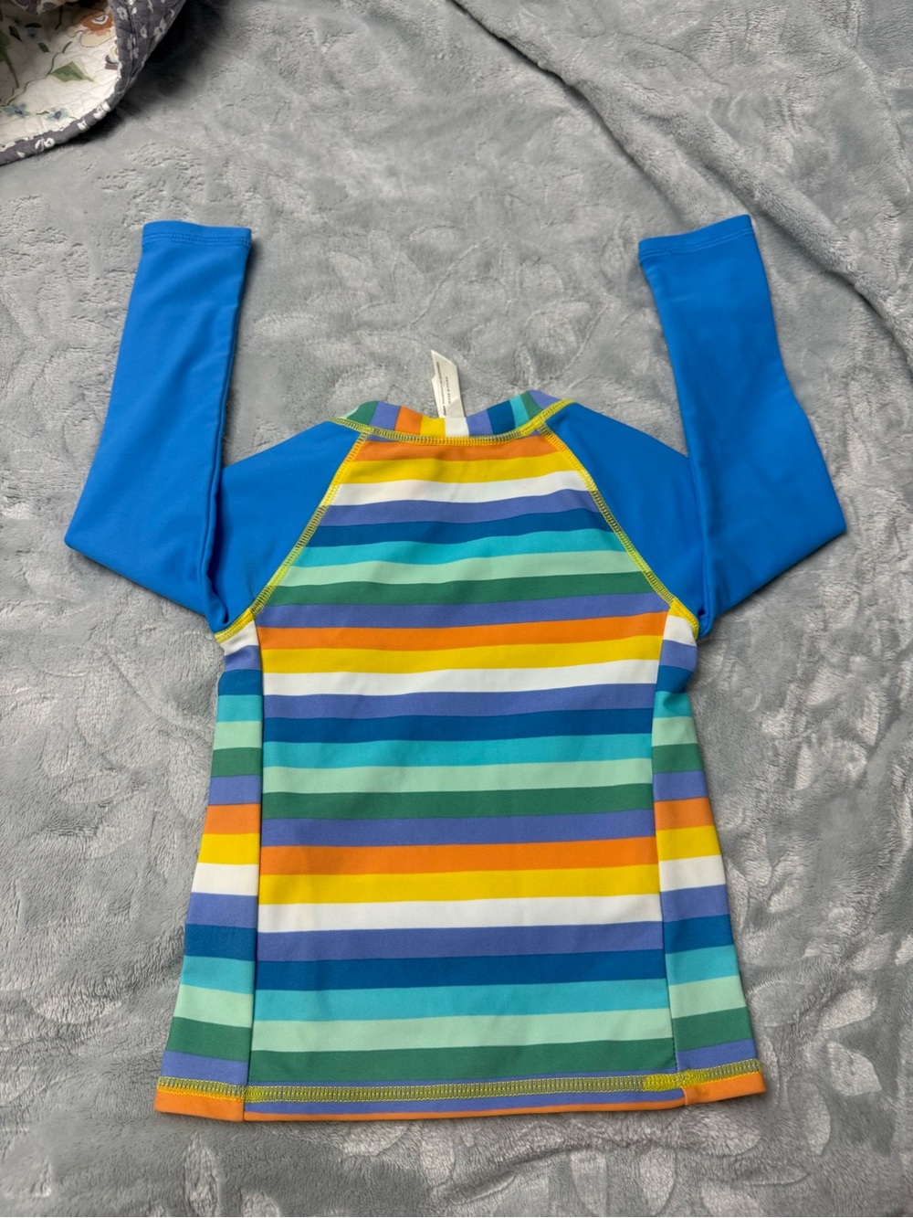 NWT Matilda Jane Kids' Long Sleeve Stripe Rash Guard - Blue Multi - Picture 4 of 4